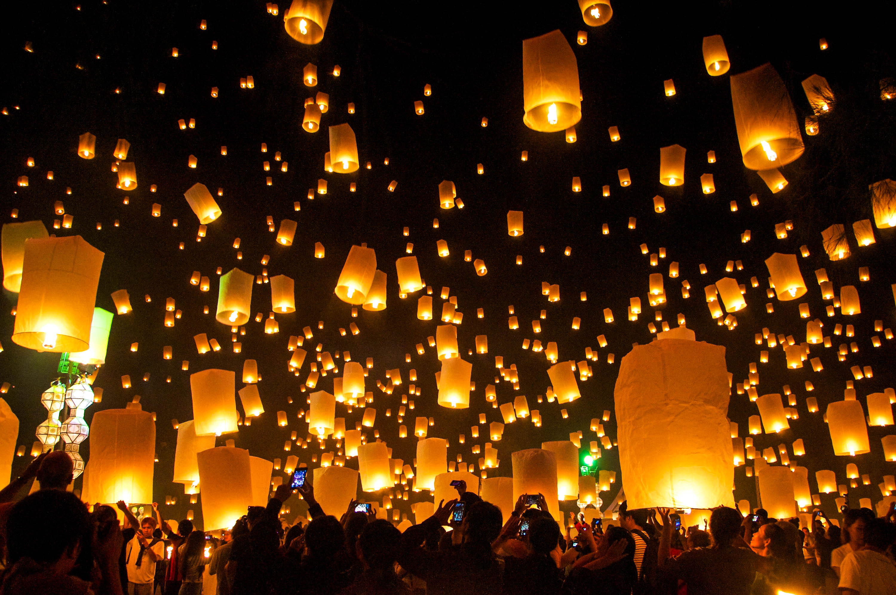 Lichterfest in Thailand, Loy Krathong, Chiang Mai Lichterfest in Thailand, Loy Krathong, Chiang Mai