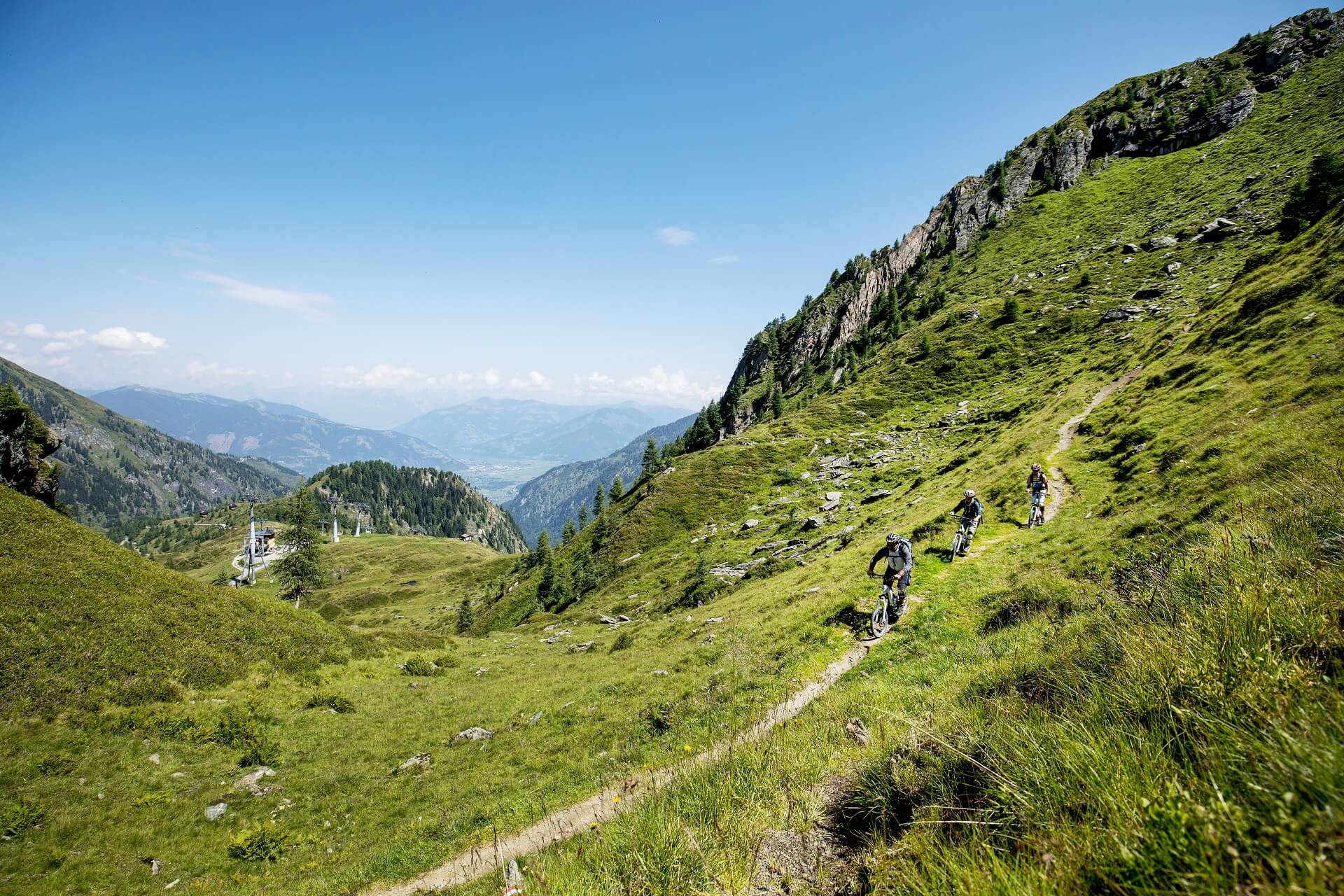 Action beim Mountainbiken