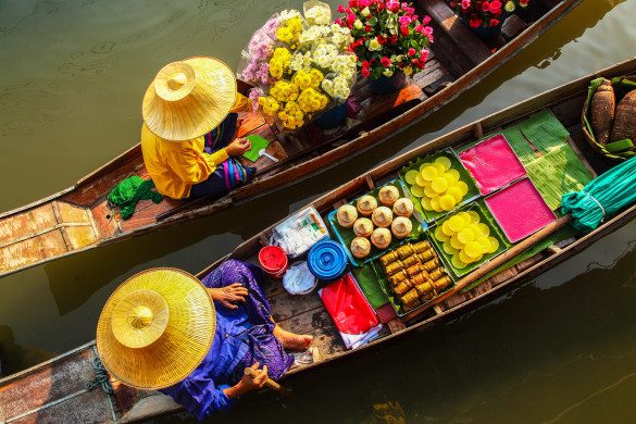 Schwimmende Märkte Thailand Damnoen Saduak
